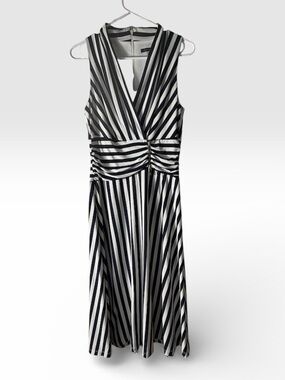 Tommy Hilfiger Black and White Striped Maxi Dress